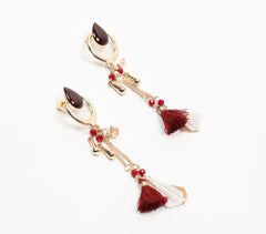 Handcrafted Boho-chic Resin Tasseled Dangle Earrings