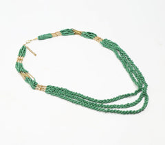 Glass Beaded Layered Green Necklace