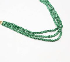Glass Beaded Layered Green Necklace