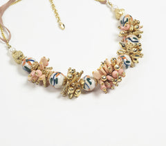 Multicolor Chunky Beaded Metallic Necklace