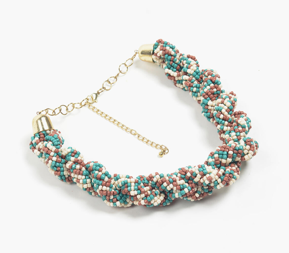 Beachy Beaded Chunky Choker Necklace