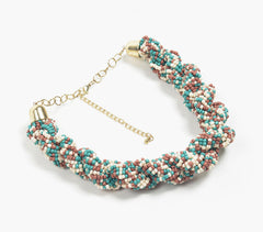 Beachy Beaded Chunky Choker Necklace