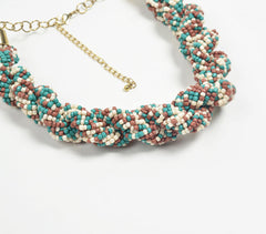 Beachy Beaded Chunky Choker Necklace
