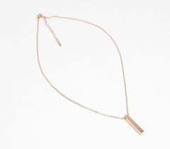 Minimal Rose-Gold Narrow Cuboid Pendant