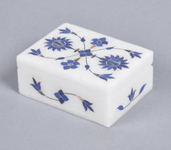 Inlaid Semi-Precious Stone & Marble Jewelry Box Q2