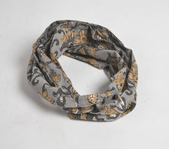 Floral Grey Block Printed Hairband