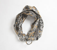 Floral Grey Block Printed Hairband