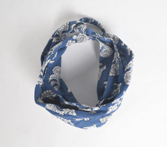 Indigo Floral Block Printed Hairband