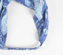 Indigo Paisley Block printed Knot Hairband