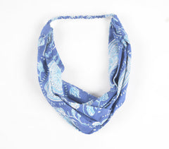 Indigo Paisley Block printed Knot Hairband