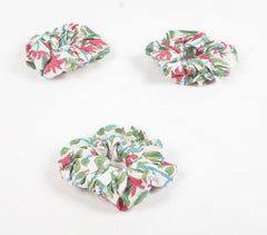 Floral Block printed Scrunchie hair ties (set of 3)