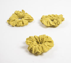 Luster striped Lime scrunchie hair ties (set of 3)