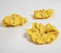 Luster Striped Lemon Scrunchie hair ties (set of 3)