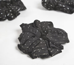 Luster Striped Noir Scrunchie hair ties (set of 3)