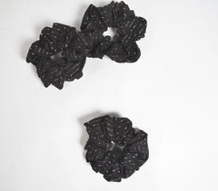 Luster Striped Noir Scrunchie hair ties (set of 3)