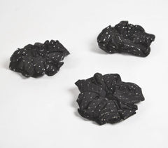 Luster Striped Noir Scrunchie hair ties (set of 3)