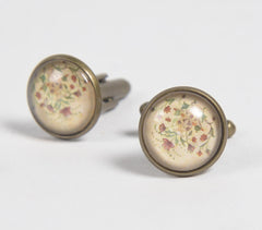 Floral Antique Metal Cuff Links