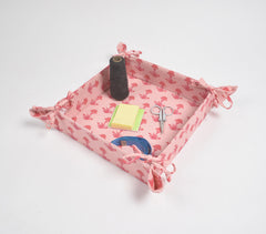 Pink Floral Decorative Storage Tray