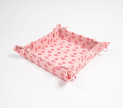 Pink Floral Decorative Storage Tray