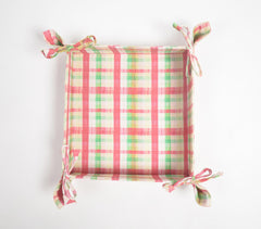Plaid Printed Tieable Fabric trinket Tray