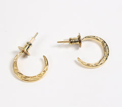 Gold-Toned Recycled Brass Crescent C-Hoop Earrings