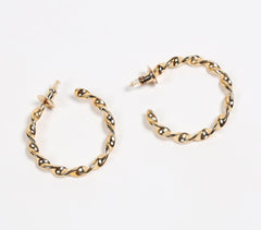 Gold-Toned Recycled Brass Helix C-Hoop Earrings