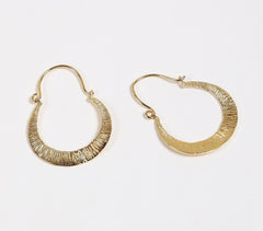 Gold-Toned Recycled Brass Crescent Hoop Earrings