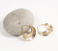 Recycled Brass Textured Huggie Earrings