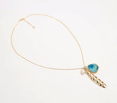 Recycled Brass & Natural Stone Necklace