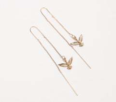 Recycled Brass Rising Pheonix Threaded Earrings