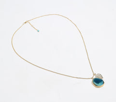 Gold-Toned Recycled Brass & Gemstone Pendant Necklace