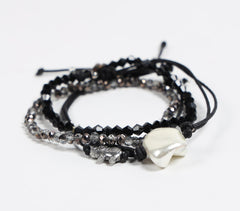 Glass Crystal Beads Black Bracelet