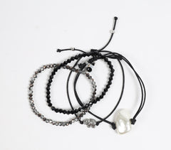 Glass Crystal Beads Black Bracelet