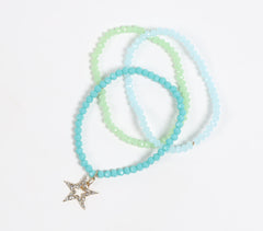 Glass Crystal Ombre Beads Star Bracelet