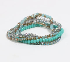 Glass Crystal Beads Tasseled Bracelet