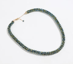 Glass Green Crystal Beads Necklace