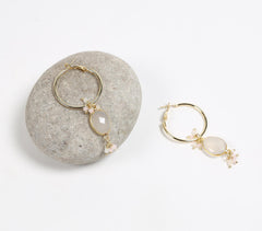 Recycled Sustainable Brass & Natural Agate Stone Earrings