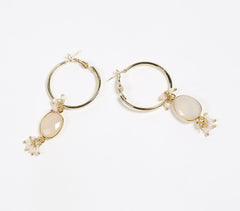 Recycled Sustainable Brass & Natural Agate Stone Earrings