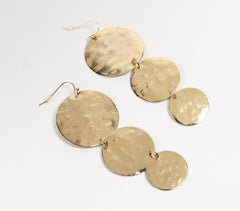 Recycled Brass Discs Dangle Earrings
