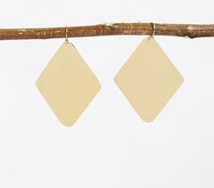 Gold-Toned Recycled Brass Rhombic Dangle Earrings