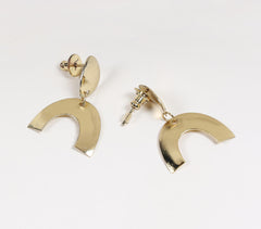 Gold-Toned Recycled Brass Minimal Drop Earrings