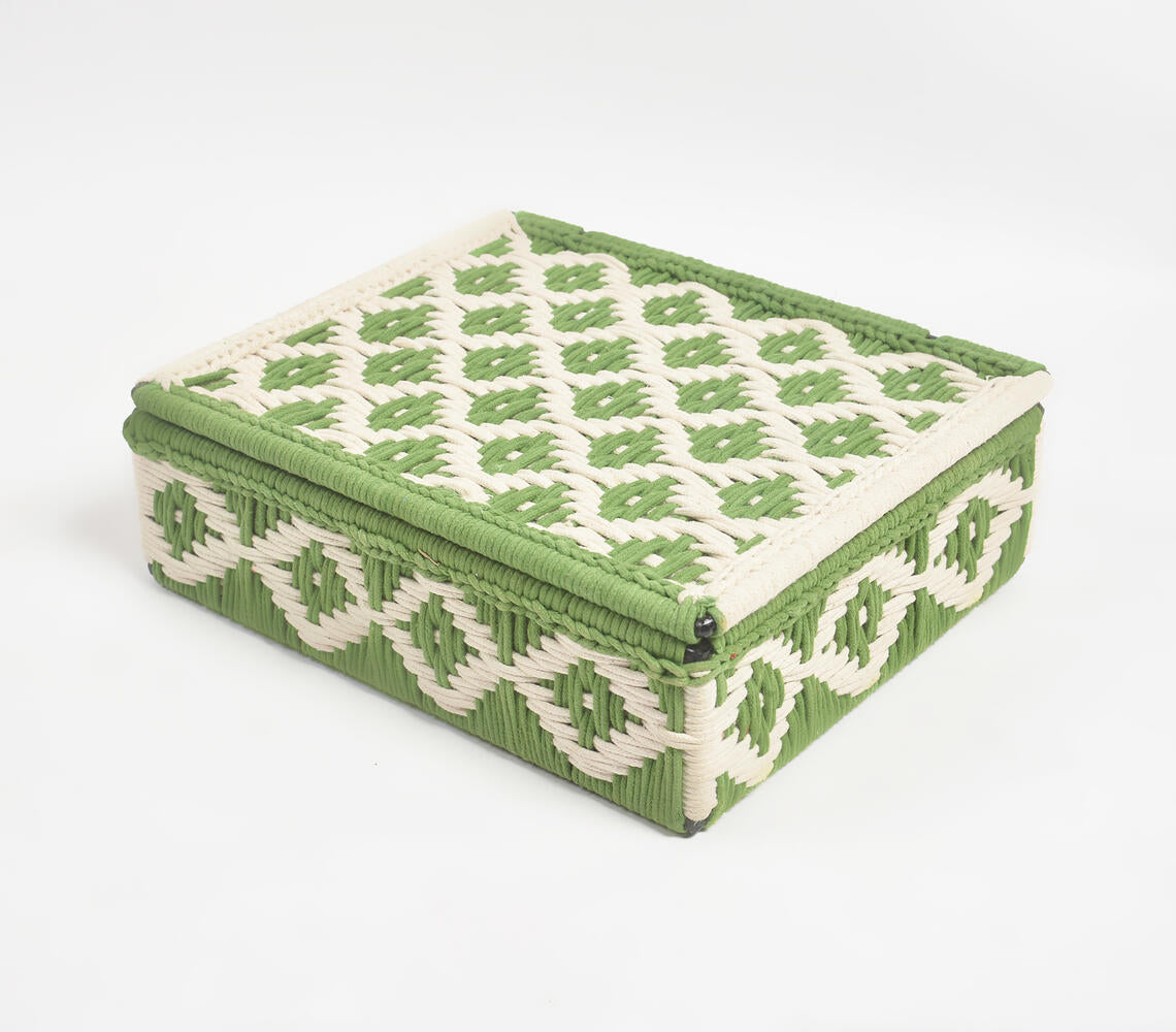 Recycled Cotton Diamond Patterned Handwoven Box Q