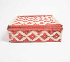 Handwoven Recycled Cotton Red-White Jewelry Box