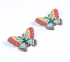 Handmade Beaded Butterfly Brooches (Set of 2)
