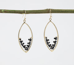Handmade Brass Black Onyx Drop Earrings