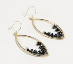Handmade Brass Black Onyx Drop Earrings