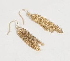 Brass Dangling-Chain Earrings