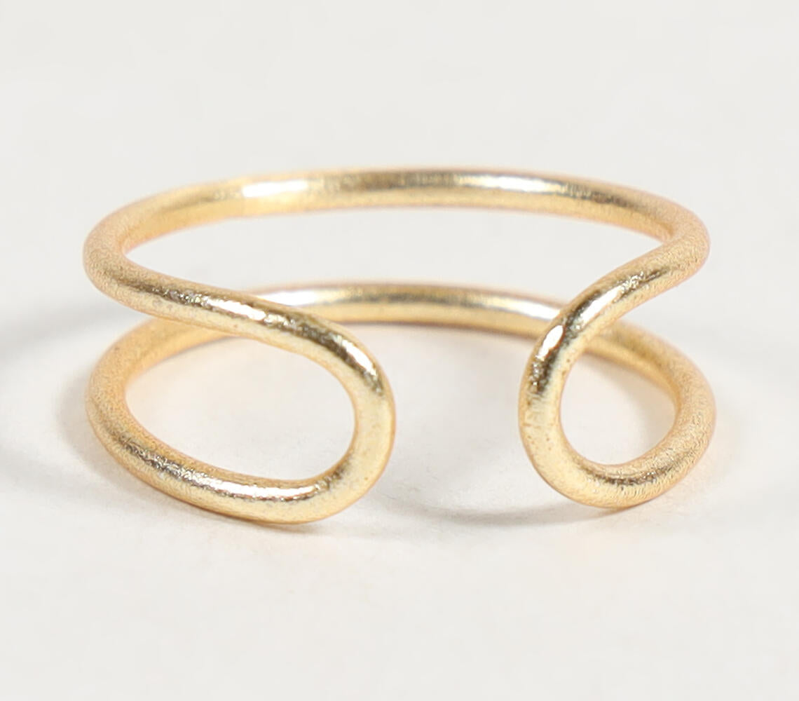 Gold-Toned Brass Minimal Cuff Bangle
