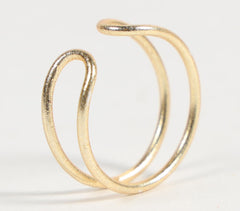 Gold-Toned Brass Minimal Cuff Bangle