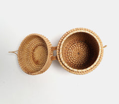 Handwoven Cane Earthy Jewelry Storage Box